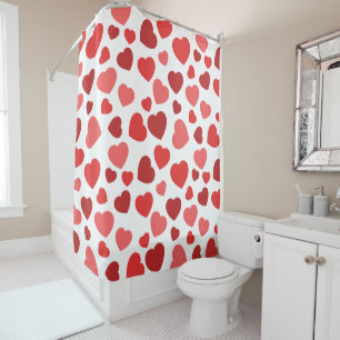 Rideaux De Douche Motif Des Coeurs, Coeurs Rouges, Motif Des Coeurs