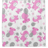 Rideaux De Douche Motif Des Eléphants Roses, Eléphants Mignons, Étoi (Devant)