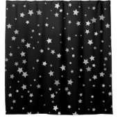 Rideaux De Douche Motif des étoiles d'argent mignonnes | Toute coule (Devant)