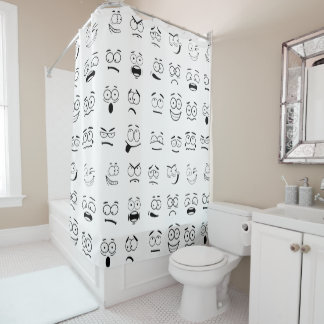 Rideaux De Douche Motif des expressions face à Emoji