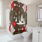 Rideaux De Douche Motif des fêtes de neige (En situation)