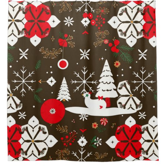 Rideaux De Douche Motif des fêtes de neige (Devant)