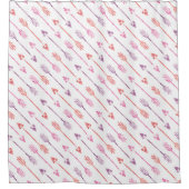 Rideaux De Douche Motif des flèches d'aquarelle rose et violet (Devant)