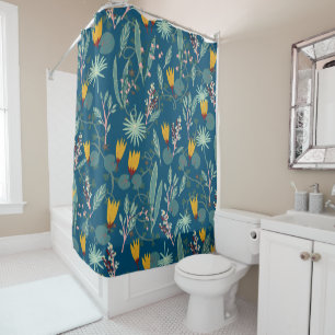 Rideaux De Douche Motif des Plantes et fleurs du jardin de nuit