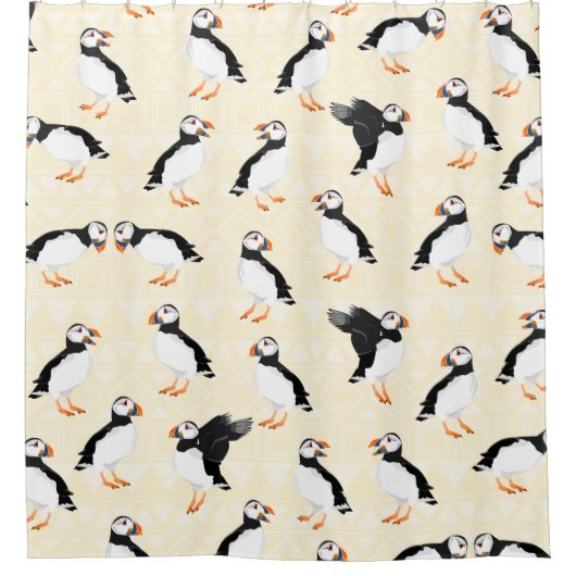 Rideaux De Douche Motif des Puffin Birds (Devant)