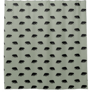 Rideaux De Douche Motif des silhouettes de l'ours noir