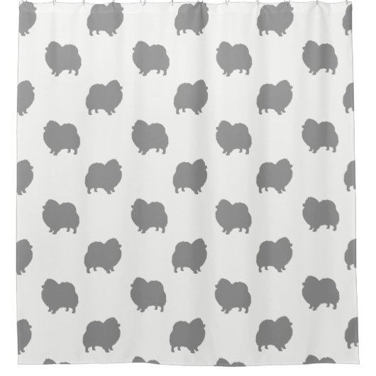 Rideaux De Douche Motif des silhouettes de Poméranie (Devant)