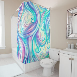 Rideaux De Douche Motif des torrents et des torrents bleus