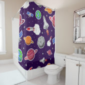Rideaux De Douche Motif d'espace (En situation)