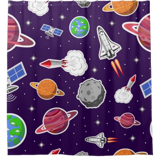 Rideaux De Douche Motif d'espace (Devant)