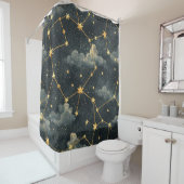 Rideaux De Douche Motif d'étoile de constellation céleste (1) (En situation)