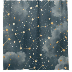 Rideaux De Douche Motif d'étoile de constellation céleste (4)
