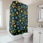 Rideaux De Douche Motif d'étoiles (En situation)