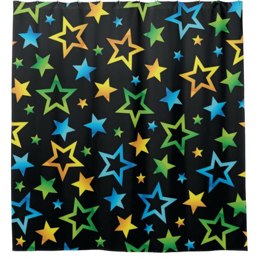 Rideaux De Douche Motif d'étoiles (Devant)