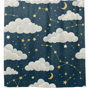 Rideaux De Douche Motif d'étoiles de constellation céleste (6)