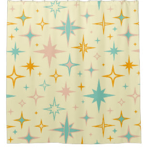 Rideaux De Douche Motif d'étoiles rétro colorées