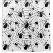 Rideaux De Douche Motif d'Halloween Black White araignées (Devant)