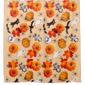 Rideaux De Douche Motif d'Halloween mignon avec Citrouilles, Fantôme (Devant)