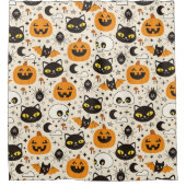 Rideaux De Douche Motif d'Halloween rétro (Devant)