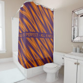 Rideaux De Douche Motif diagonal Sinus Waves - violet orange (En situation)