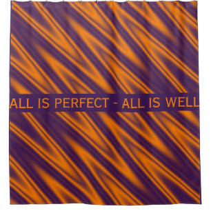 Rideaux De Douche Motif diagonal Sinus Waves - violet orange