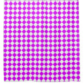 Rideaux De Douche Motif diamant de Checker blanc violet (Devant)