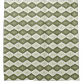 Rideaux De Douche Motif diamant vert olive (Devant)