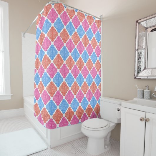 Rideaux De Douche Motif diamants patchwork orné (En situation)