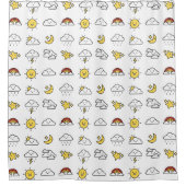 Rideaux De Douche Motif d'icônes météo mignonne (Devant)