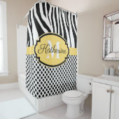 Rideaux De Douche Motif d'impression et de points Zebra (En situation)
