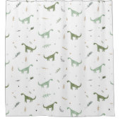 Rideaux De Douche Motif Dinosaure Vert (Devant)