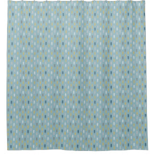 Rideaux De Douche Motif d'or minimaliste bleu doux