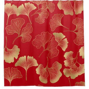 Rideaux De Douche Motif doré de feuilles de ginkgo d'automne élégant