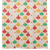 Rideaux De Douche Motif d'ornements de Noël rétro (Devant)