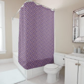 Rideaux De Douche Motif double tissage Mauve stripes (En situation)