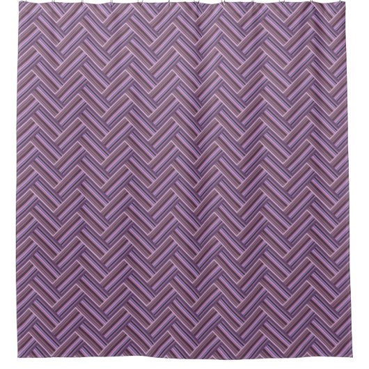 Rideaux De Douche Motif double tissage Mauve stripes (Devant)