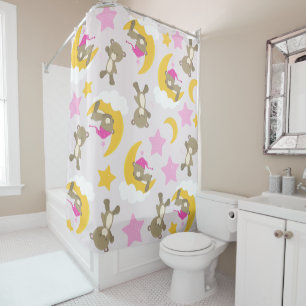 Rideaux De Douche Motif D'Ours, Nounours, Mignons Ours, Étoiles