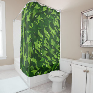 Rideaux De Douche Motif du Camouflage militaire vert forestier