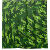Rideaux De Douche Motif du Camouflage militaire vert forestier (Devant)