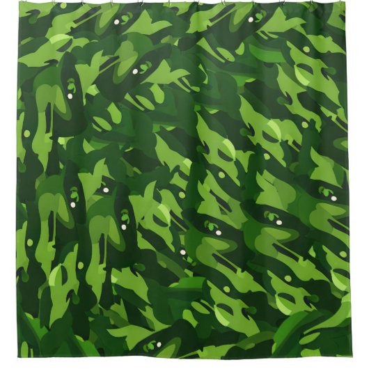 Rideaux De Douche Motif du Camouflage militaire vert forestier (Devant)