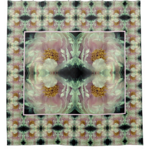 Rideaux De Douche Motif du centre de fleurs rose Peony