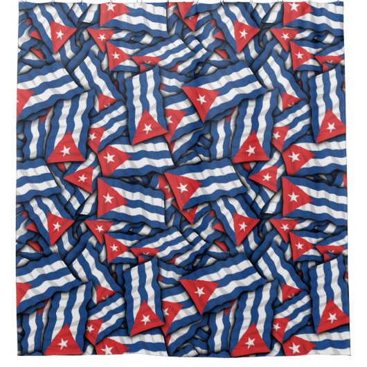 Rideaux De Douche Motif du drapeau cubain (Devant)