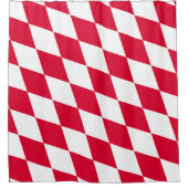 Rideaux De Douche Motif du drapeau diamant de Bavière rouge et blanc (Devant)