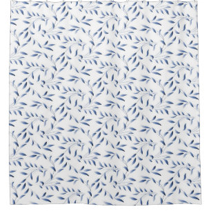 Rideaux De Douche Motif élégant bleu et blanc de saule