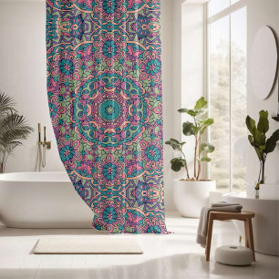 Rideaux De Douche Motif élégant et coloré sans couture
