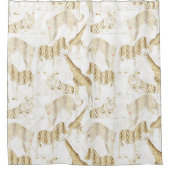 Rideaux De Douche Motif élégant Gold Jungle Wild Animaux (Devant)