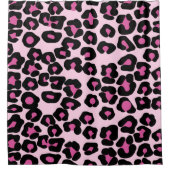 Rideaux De Douche Motif Empreinte de léopard rose et noir (Devant)