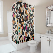 Rideaux De Douche Motif empreinte de léopard transparent (En situation)