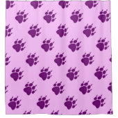 Rideaux De Douche Motif Empreinte de patte violet (Devant)