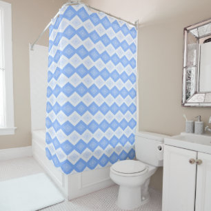 Rideaux De Douche Motif en diamant bleu pâle